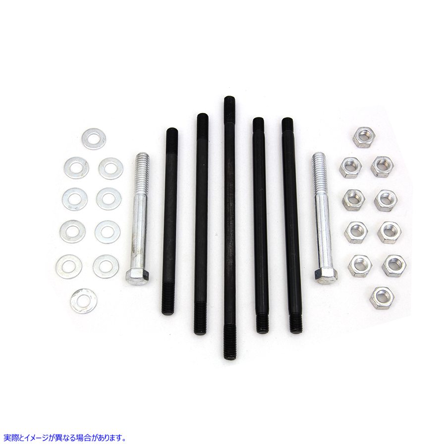 8126-34 カドミウムモーターケースボルトキットストック 取寄せ Vツイン Cadmium Motor Case Bolt Kit Stock (検索用／ Colony