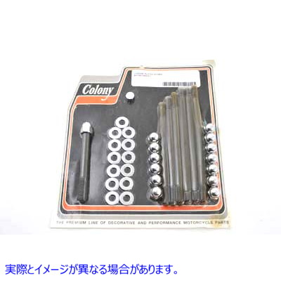 8142-34 クローム エイコーン エンジン ケース ボルト キット Chrome Acorn Engine Case Bolt Kit 取寄せ Vツイン (検索用／ Col