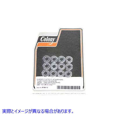 8166-12 クロム平ワッシャー 1/4 インチ内径 Chrome Flat Washer 1/4 inchID 取寄せ Vツイン (検索用／ Colony