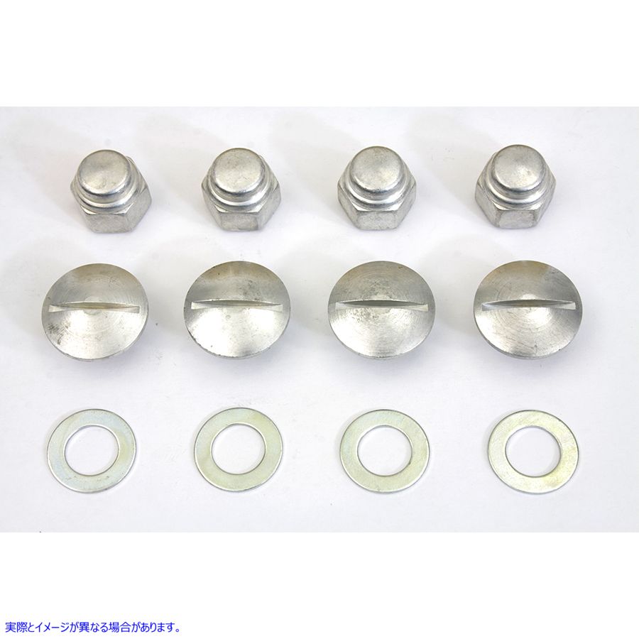 8223-8 カドミウムロッカーシャフトエンドキャップナット 溝付きタイプ 取寄せ Vツイン Cadmium Rocker Shaft End Cap Nut Slot