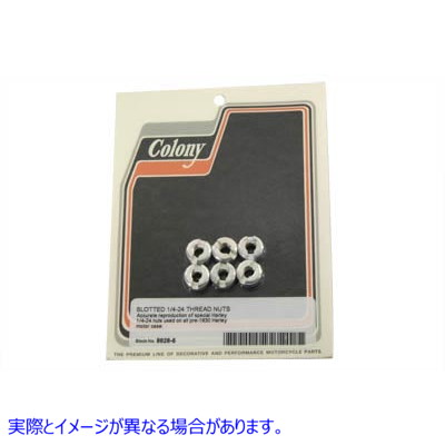 8628-6 スロット付き 1/4 インチ - 24 スレッド エンジン ケース ナット 取寄せ Vツイン Slotted 1/4 inch - 24 Thread Engine C