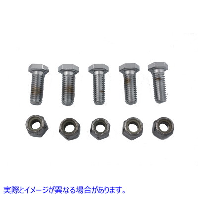 8738-10T ディスク六角ボルトとナットのセット クローム 取寄せ Vツイン Disc Hex Bolt and Nut Set Chrome (検索用／41198-73