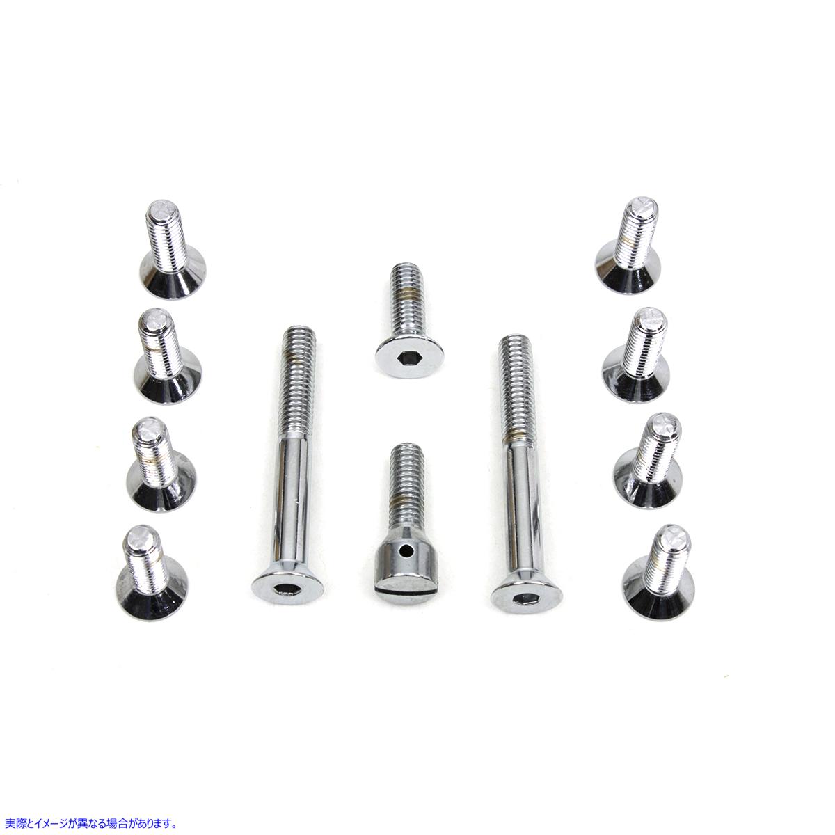 8748-12 トランスミッション トップ カバー スクリュー キット クローム 取寄せ Vツイン Transmission Top Cover Screw Kit Chro