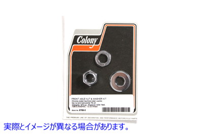 8769-3 クロームフロントアクスルナットとワッシャーキット Chrome Front Axle Nut and Washer Kit 取寄せ Vツイン (検索用／ Co