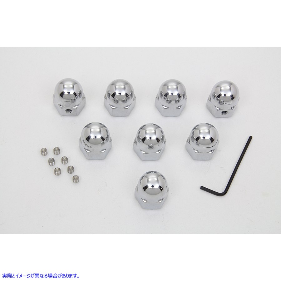 9110-9 ヘッドボルトカバーキット クローム エイコーンタイプ 取寄せ Vツイン Headbolt Cover Kit Chrome Acorn Type (検索用／