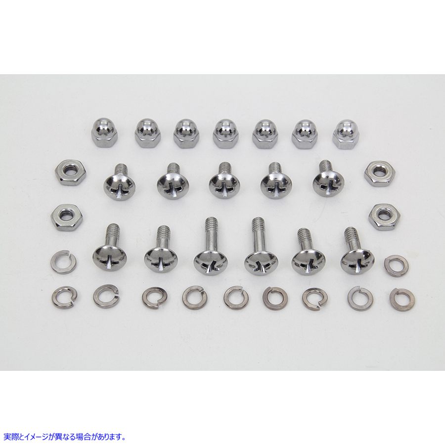9200-33 フロントガラス取付ネジセット クローム 取寄せ Vツイン Windshield Mounting Screw Set Chrome (検索用／ Colony