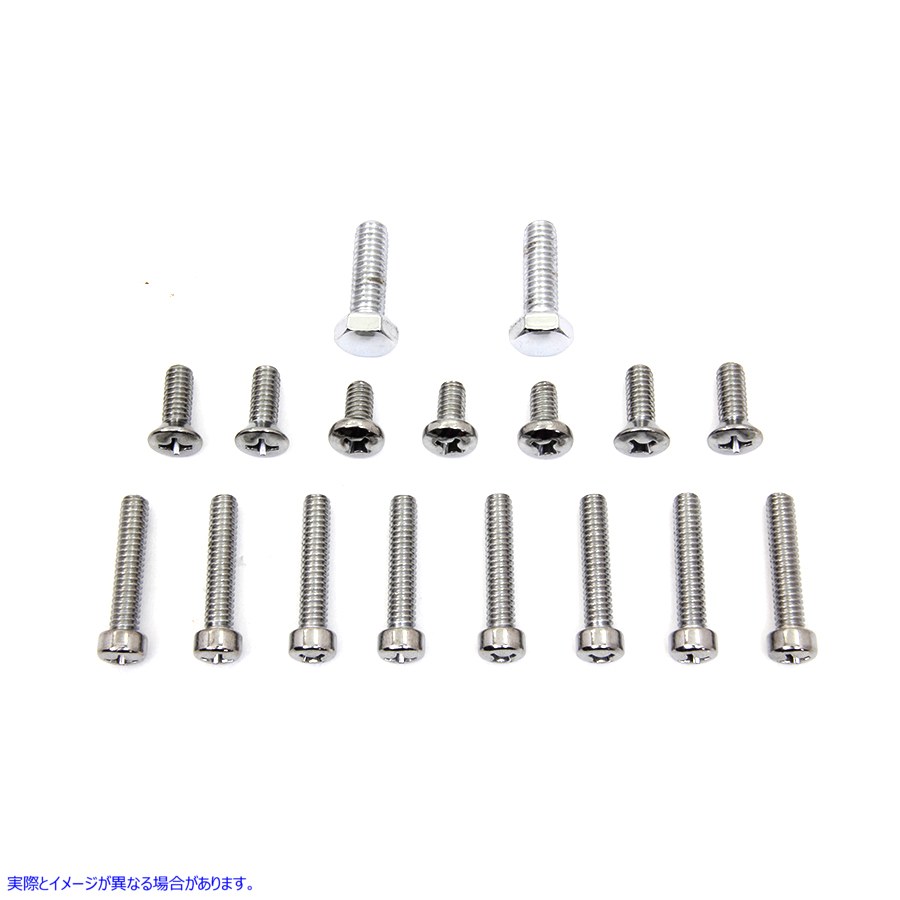 9307-17 プライマリーカバースクリューキット クローム 取寄せ Vツイン Primary Cover Screw Kit Chrome (検索用／ Colony