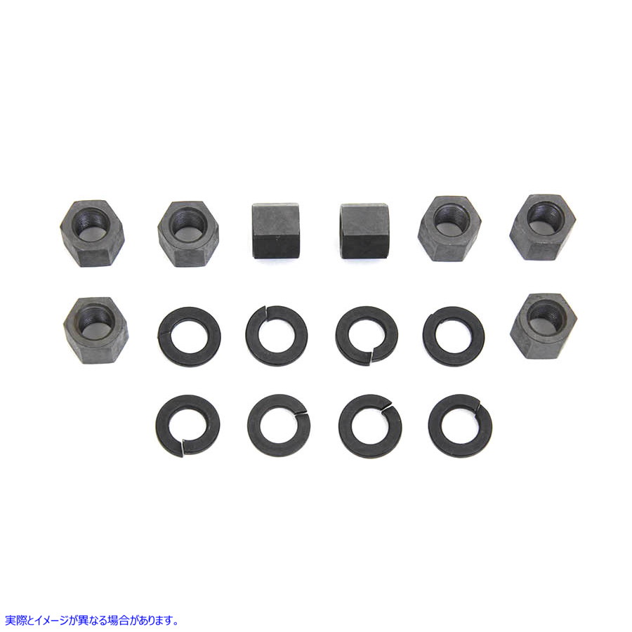 9624-16 レプリカシリンダーベースナットキットパーカーライズド 取寄せ Vツイン Replica Cylinder Base Nut Kit Parkerized (検