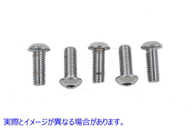 9632-5 リアディスクボルトキットアレンスタイルクローム Rear Disc Bolt Kit Allen Style Chrome 取寄せ Vツイン (検索用／ Col