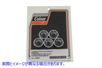 9835-8 クローム皿ワッシャーセット 5/16インチ Chrome Countersunk Washer Set 5/16 inch 取寄せ Vツイン (検索用／ Colony