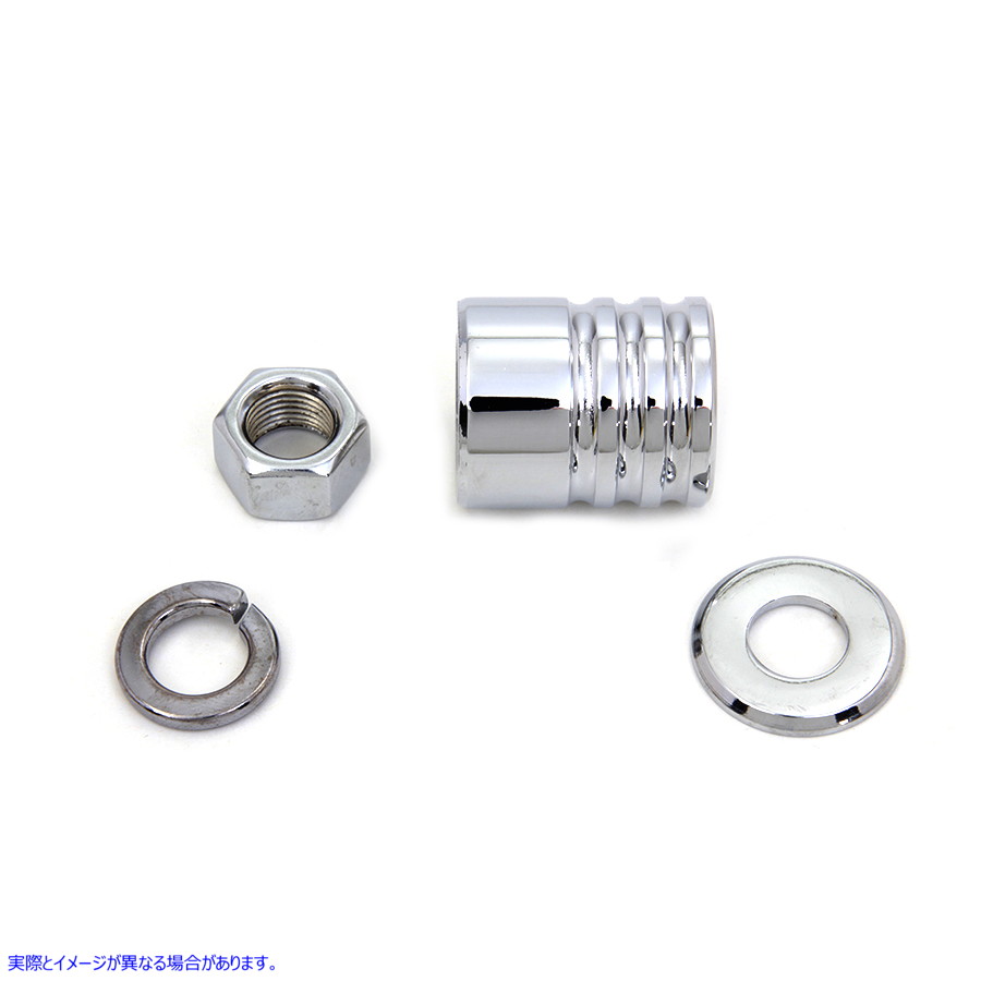 9994-4 フロント アクスル スペーサー キット グルーブ スタイル クローム Front Axle Spacer Kit Groove Style Chrome 取寄せ V